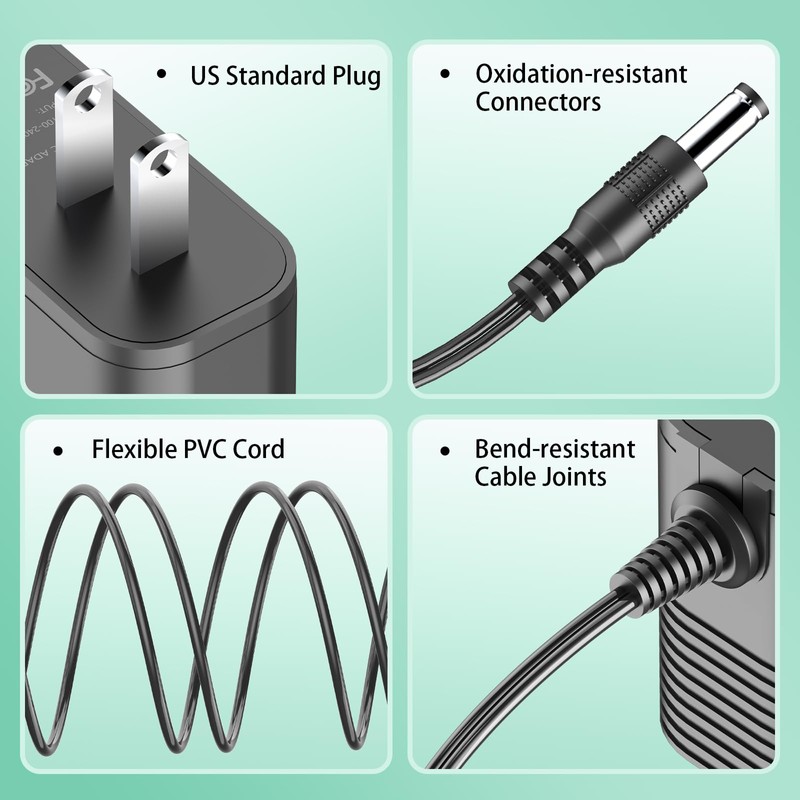 Power Cord for Dreo PolyFan 311 Floor Fans, 24V Charger