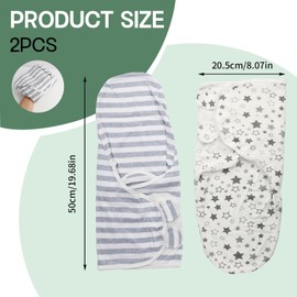 Swaddling Bag Set of 2 I Cotton, Swaddling Blanket in S (0-3 Months) and L (3-6 Months) I Baby Swaddling Effortlessly I Breathable Swaddling Cloth with Soft & Adjustable Velcro Fasteners, Baby