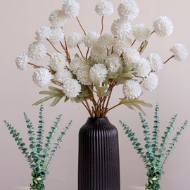 Luxury Faux Flower Arrangements - High-End Artificial Flowers in Vase - Realistic Faux Peonies & Floral Stems - Beige, White & Champagne Flowers - Spring Floral Centerpiece -Elegant Neutral Home Decor