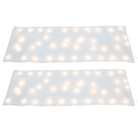 ProductWorks 2 Pack Pre-Lit Snow Cover Blanket Holiday Decoration, 48" x 15"