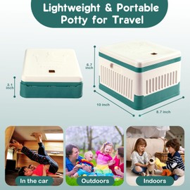 Wesketch Portable Foldable Potty Seat for Toddler, Foldable Travel Potty Training Toilet Seat for Kids, Emergency Toilet for Car, Camping, Outdoor, Indoor, with 45 Disposable Bags-Blue