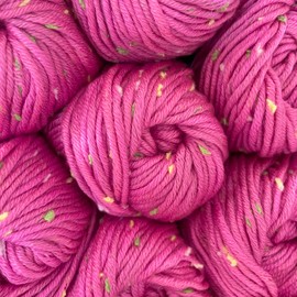 Tweed Twinkles Super Soft Textured Knitting Crochet Yarn, 8 Balls (696 yards/400 Grams) Light Worsted #3 (Fuchsia Pink)