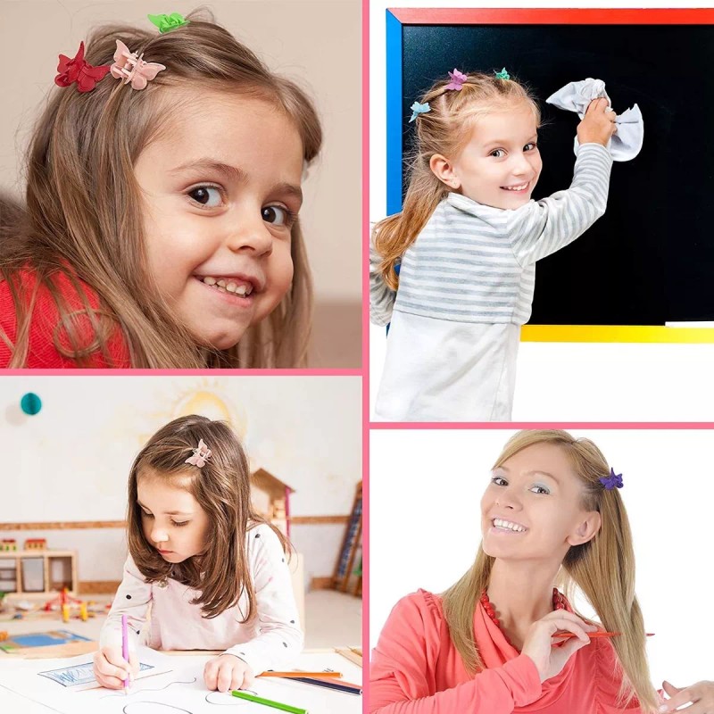 Eaone 100 Pinzas Para El Pelo De Mariposa Pastel, Mini