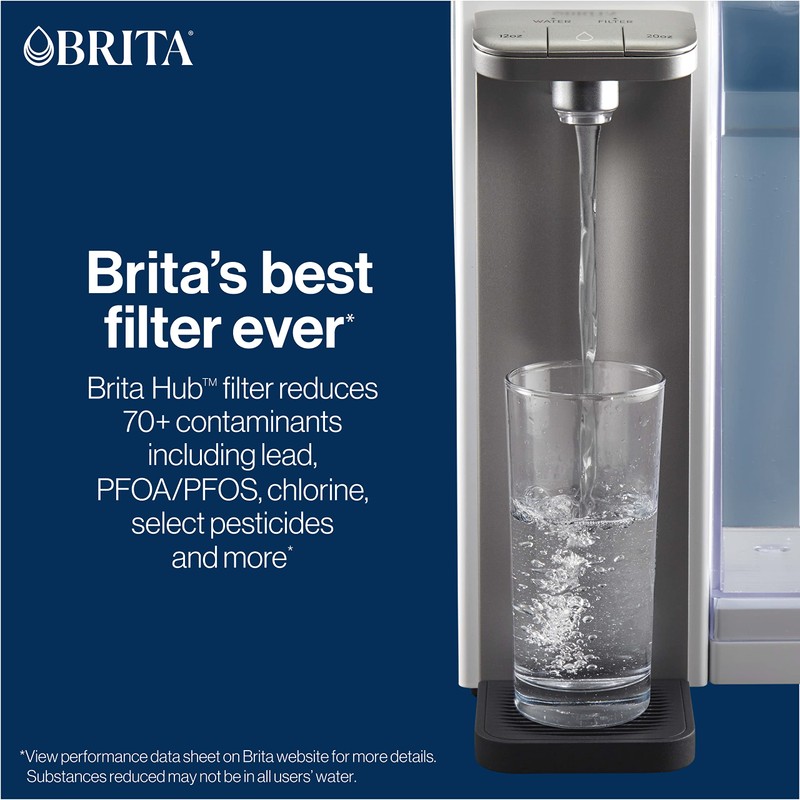 Brita Hub Replacement Water Filter, BPA-Free, Replaces 900 Plastic Water