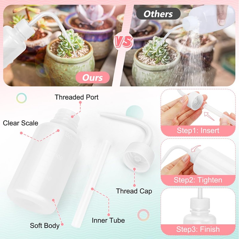 Valchoose Professional 2PCS 150ML Lash Water Bottle Squeezer, 5oz Tattoo