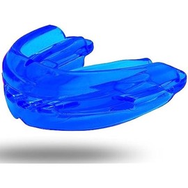 Mouth Guard for Youth & Adults with Braces - Soft, No Boiling Required, Perfect for Football, Taekwondo, Jujitsu, and Karate Athletic Equipment Safety - Color: Blue/Strapless