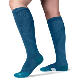 MAGISDU Merino Wool Compression Knee High Running Socks 2 Pairs 15-20 mmHg Cushion Moisture Wicking Hiking Nurse Travel