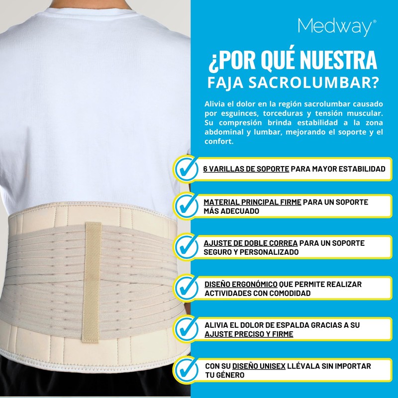 MEDWAY | Faja Sacrolumbar Flexible Color Beige Talla G
