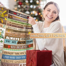 Sweet 16 Birthday Decorations, Sweet 16 Gifts for Girls, Sweet 16 Blankets for Teenagers, 60"x50" Blanket,16 Year Old Girl Gifts for Daughter Bestie Sister Birthday (Sweet 16 gifts, 60"L x 50"W)