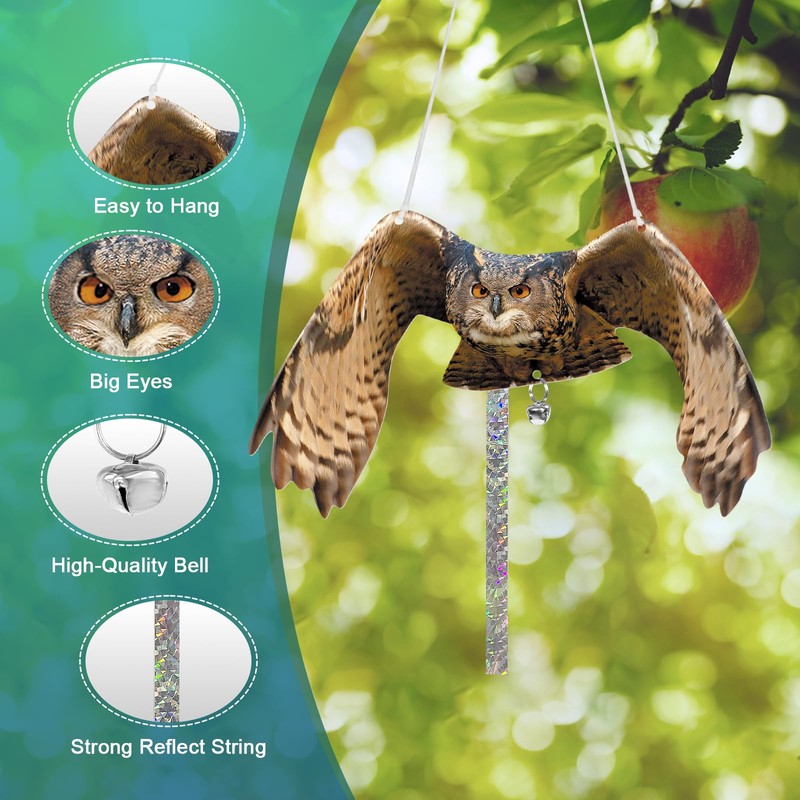 Vicsiyi Owls to Keep Birds Away: 3 Pack Fake Owls