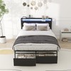 Zevemomo Full Size Bed Frame with 2 Storage Drawers, Bed