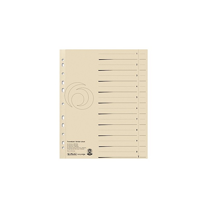 Herlitz A4 Manilla Divider - Beige