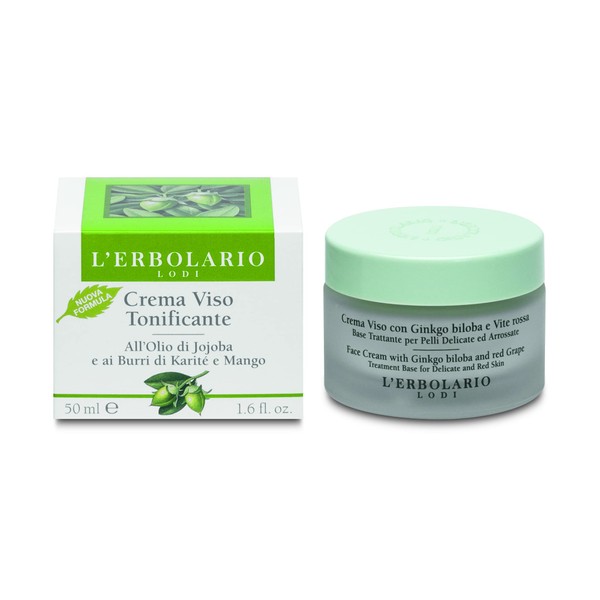 L'Erbolario - Toning Face Cream - with Jojoba Oil and Shea & Mango Butters - Skin Types, 1.6 oz (I0100112)