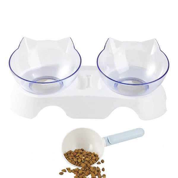 Double Dog Cat Bowls Anti Vomiting, Elevated Cat Food Water