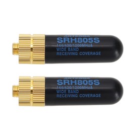 LT Easiyl 2PCS Radio SRH805S SMA-F Female Bullet Antenna 144/430/1200MHz Walkie Talkie Antenna Dual Band Compatible with Baofeng GT-3 UV-5R BF-888s Radio 51x14mm Black