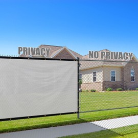 ShadeMart 4' x 24' White Fence Privacy Screen Windscreen Shade Fabric Cloth HDPE, 90% Visibility Blockage, with Grommets, Heavy Duty Commercial Grade, Cable Zip Ties Included (We Customize Size)