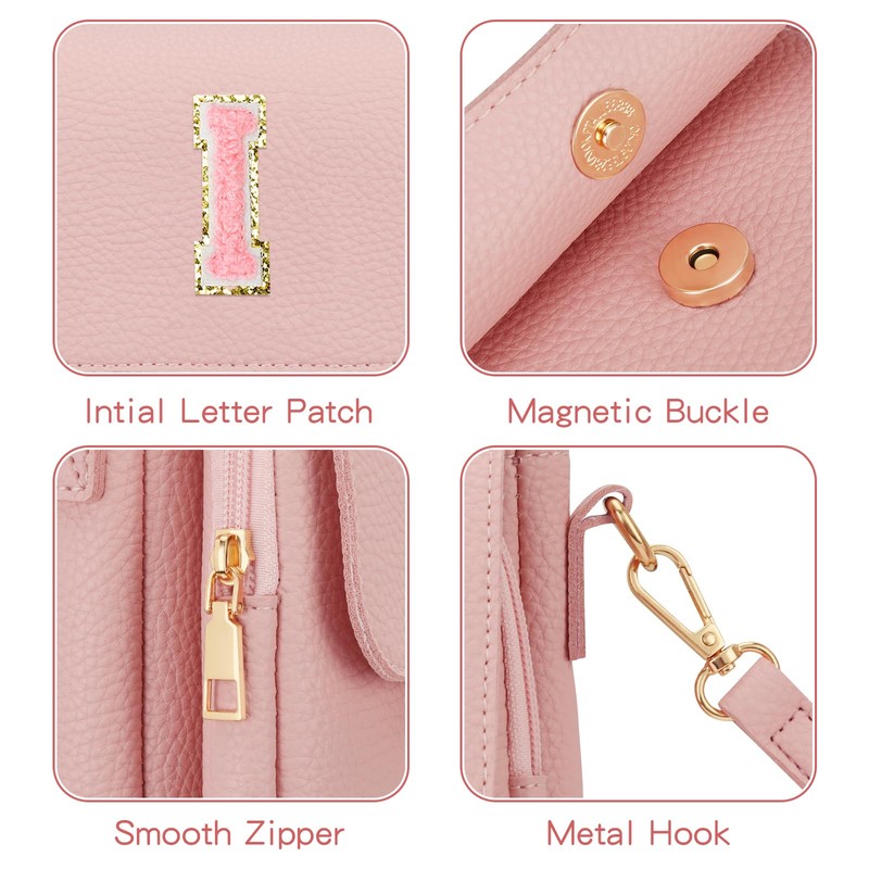 CLOUDWINGS Gift for Girls Small Initial Crossbody Bag for Teens