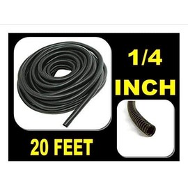 Wire Loom Black 20' Feet 1/4 Split Tubing Conduit Hose Cover Auto Home Marine by Nippon America