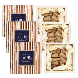 Nihon Kodo Kayuragi Sandalwood, 12 Cone Shapes, Set of 3 Boxes
