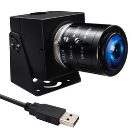 MMlove 5MP USB Webcam Manual Zoom Camera with 3.6-10mm Lens,1944P 50fps Global Shutter High Speed Camera, 3X Optical Zoom,Plug and Play,for Windows/Mac/Linux/Android, Conferencing/Streaming