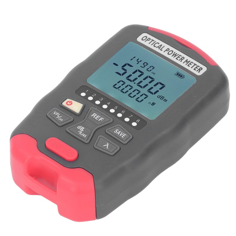 30KM Fiber Optic Power Meter Red Light VFL Net Cable