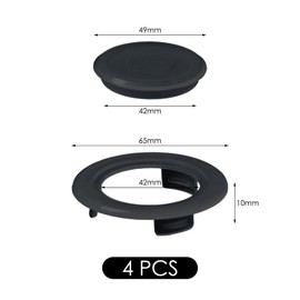 4 Pieces Table Umbrella Hole Cover, Outdoor Table Accessories, Plastic Cover, Suitable For Gardens, Yards, Coffee Shops (Black, White).