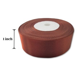 1 inch Dark Terracotta Satin Ribbon 25 Yards Double Face Ribbon Roll Brown Ribbon Tape Perfect for Crafts Wedding Christmas and Party Decoration Gift Wrapping Floral Arrangement Sewing Ribbons