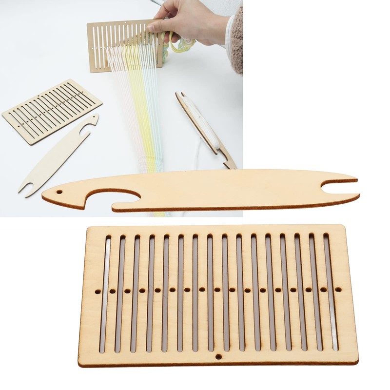 2 Pcs Weaving Loom Kit Wooden Ashford Rigid Heddle Loom