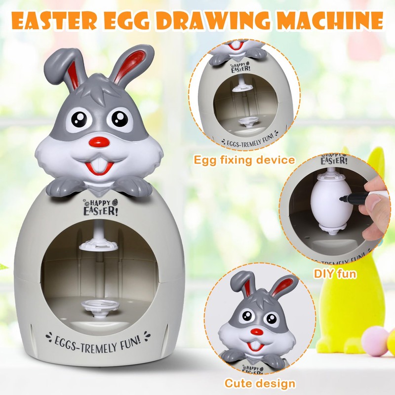 Angenster Easter Egg Decorator Kit, Bunny Egg Spinner Decorating Machine