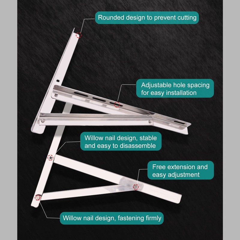 Mini Split Wall Mounting Bracket for 9000-36000 BTU Condenser, POIUNA