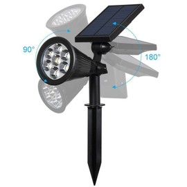 Solar Spot Lights Outdoor Waterproof Solar Powered Spotlight Landscape Lighting Color Changing Auto On/Off for Yard Garden Tree 4 Pack