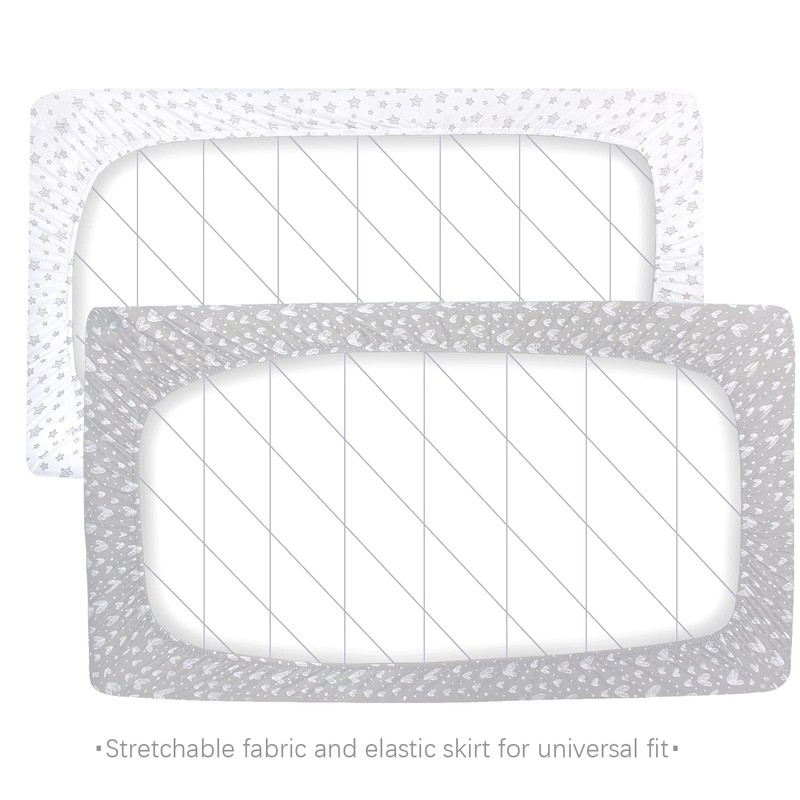 SPRINGSPIRIT Next To Me Crib Sheets 2 Pack,100% Jersey Knit
