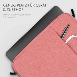 moex Case for MacBook Air (11 Inch) - Laptop Bag with Compartment for Accessories, Notebook Sleeve Protective Case Minimalist with Zip, Laptop Sleeve Water Resistant, Pink