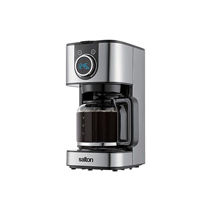 Salton FC2074 Coffee Maker, 13"x6.6"x8.7", Stainless Steel, Black