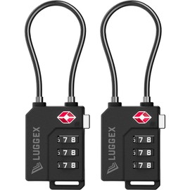 LUGGEX TSA Locks for Luggage, Suitcase Locks TSA Approved, Luggage Locks, Ease of Use & Durable(Black,2 Pack)