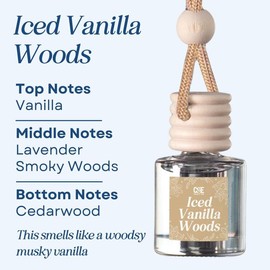 Scented Car Air Freshener - Long Lasting Car Diffuser - Last 60+ Days:_Iced Vanilla Woods