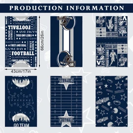 Peryiter 6 Pieces Football Towel Set Cowboys Party Gift for Men Kitchen Decorative Towels Sports Gym Towels for Housewarming Gifts Cooking Baking Home, 28 x 18 in(Blue, Cowboy)