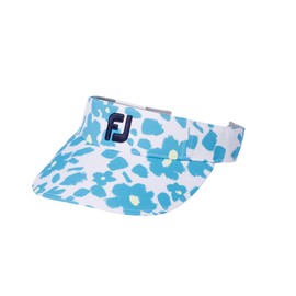 FootJoy FH23VWFS Women's UV Protection, Flower Print Wide Visor,, white