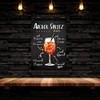 Sign Aperol Spritz Cocktail Recipe Bar Party Cellar Decorative Door