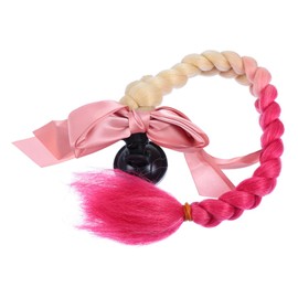 FRCOLOR Bow-helmet Decoration Creative Braid Wig Design Unisex Motorbike Helmet Ornament Cup Easy Installation Unique Gradient Color for Boys and Girls Adults Fits Types