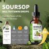 NaturePlanet Soursop Multivitamin Liquid Drops with 5000mg Soursop, Vitamin B...