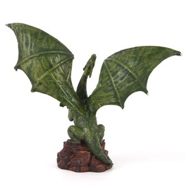 VOANZO Resin Green Dragon with Wings for Household Decoration Bar Restaurant Hotel Craft