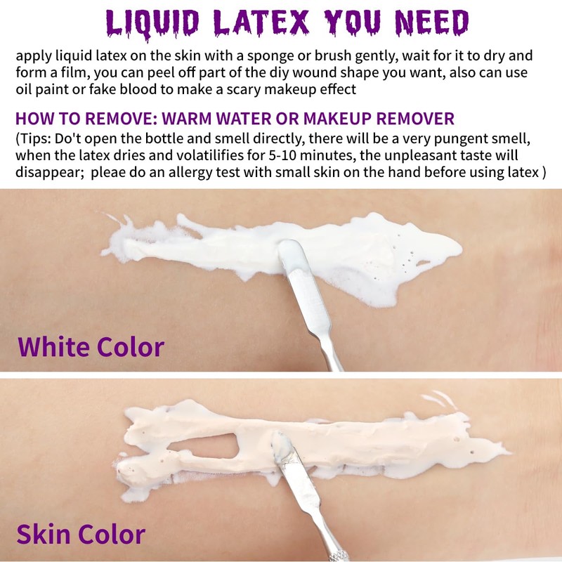 2 Pieces Liquid Latex SFX Halloween Make-Up Set, Halloween Liquid