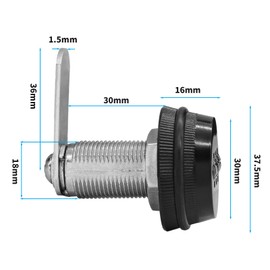 Kyuionty 2 Pack Combination Cabinet Cam Lock, Password Coded Drawer Lock, Zinc Alloy Security Locks for Cabinet Drawers Mailbox (1-1/8", Black)