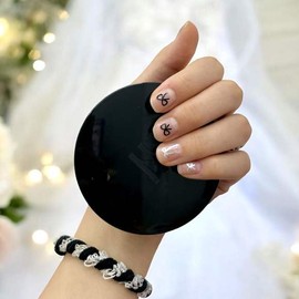 Ribbon nail stickers, silver ribbon nail stickers, nail stickers, stick-on gel nails / 리본 네일스티커 실버 리본네일스티커 네일스티커 붙이는젤네일