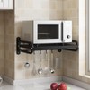 ILWorkTLs Wall Mount Microwave Oven Shelf with 6 Hooks,Wall Microwave