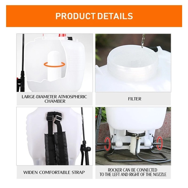FIVO Electric Pump & Manual Pressure Dual Function Backpack Sprayer
