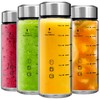 Glass Juice Bottles 4 Pack 16 oz - Wide Mouth