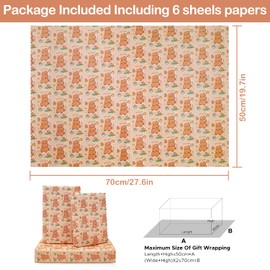 NEPOG Capybara Wrapping Paper for Boys Kids Girls, Cute Capybaras Gift Wrap Paper 6 Sheets Folded Flat 20x28 inches per Sheet for Birthday Party Baby Shower Kindergarten