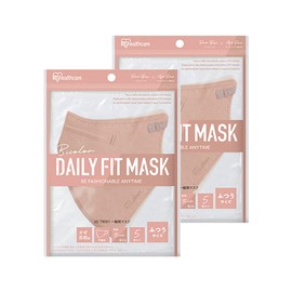 Iris Ohyama RK-F5SUA Mask, Non-Woven Bi-Color, Two-Tone Mask, DAILY FIT MASK, Regular Size, 5-Piece Set, Pink Beige x Ash Pink